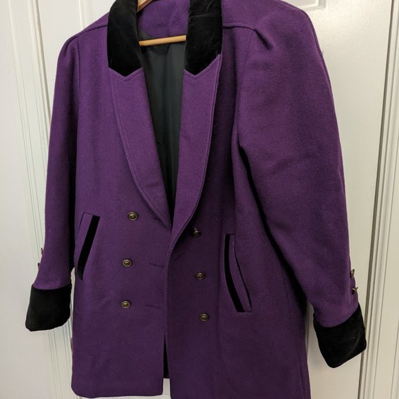 Vintage Balimel Montreal Wool Purple Coat - Made in Canada - Large - Picture 3 of 9